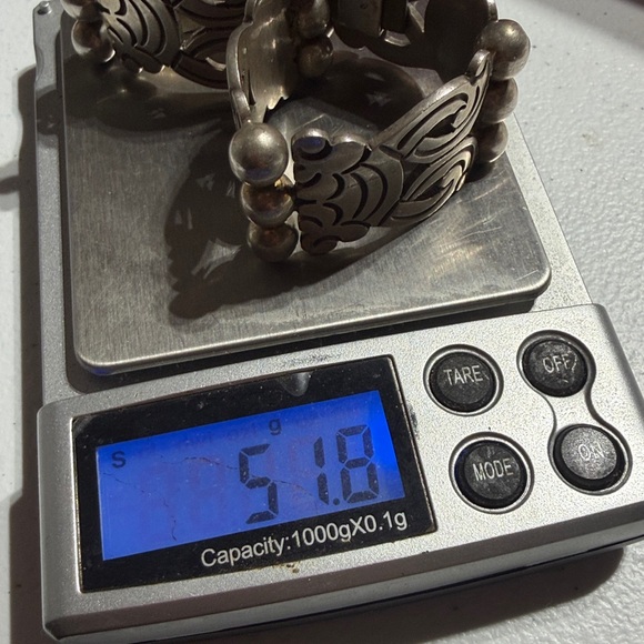 Taxco Jose Luis Flores Heavy Sterling Silver Bracelet Size 6.5"  (2) - Picture 6 of 9